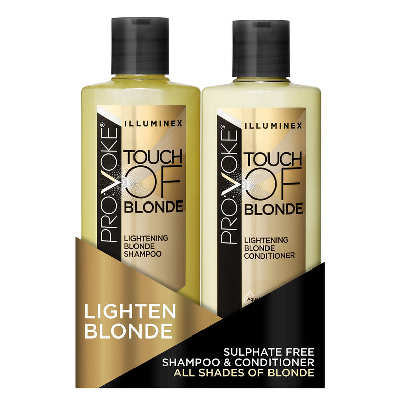 PROVOKE Illuminex Touch of Blonde Lightening Blonde Shampoo and Conditioner Duo Pack 200 ml, For Warm Blonde & Highlighted Blonde Hair - BeesActive Australia