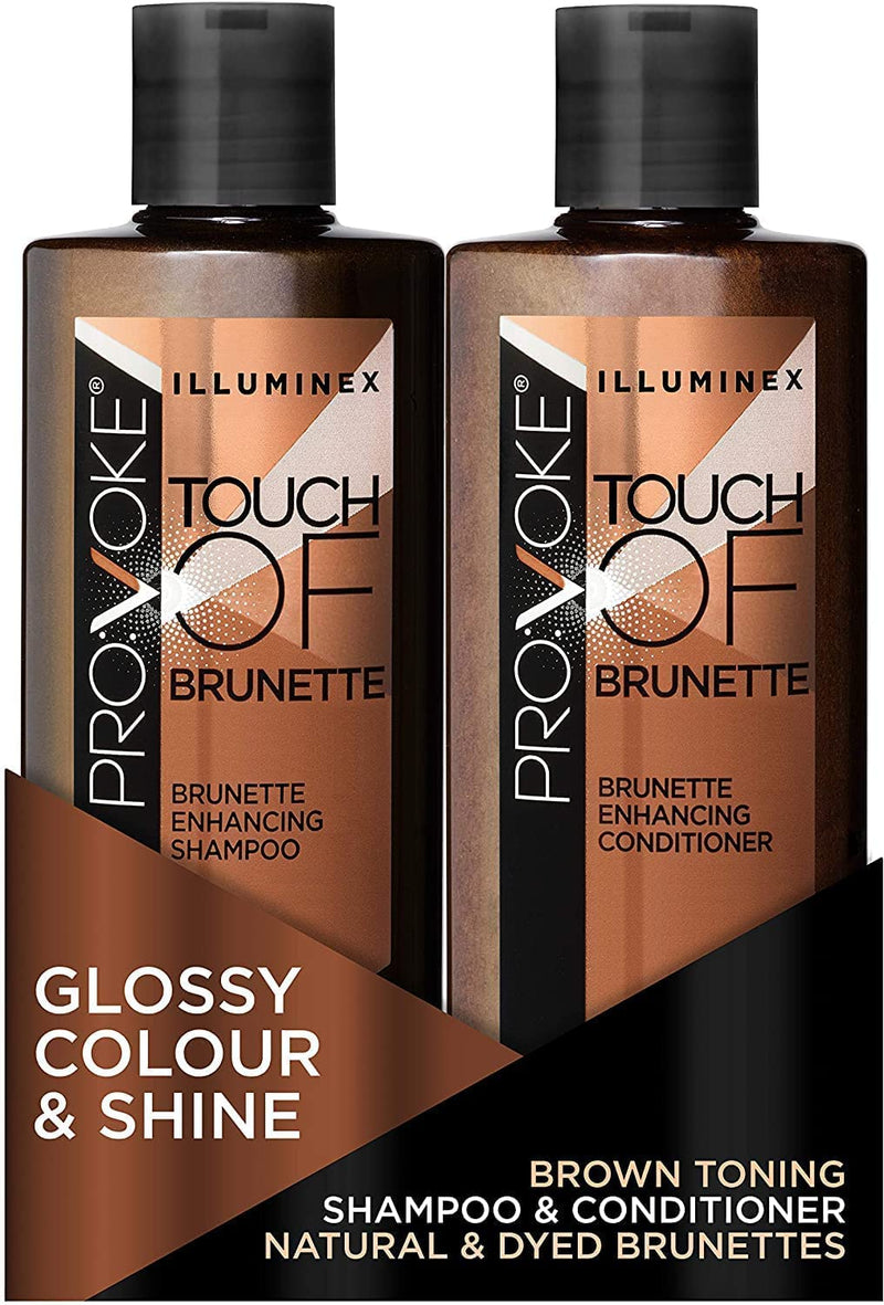PROVOKE Illuminex Touch Of Brunette Enhancing Shampoo and Conditioner Duo Pack 200ml, Adds Vibrancy & Covers First Greys For Brunette Hair - BeesActive Australia