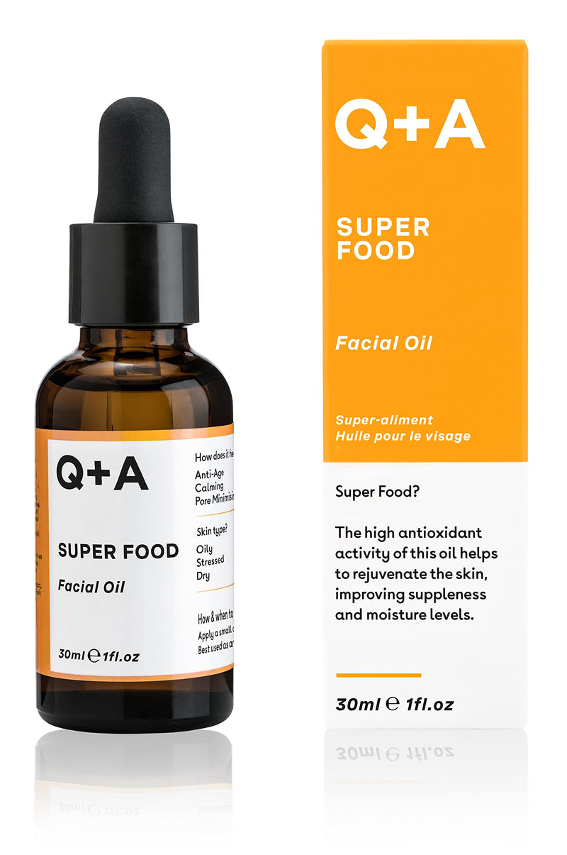 Q+A Super Food Facial Oil. A complexion enhancing face oil packed with 100% natural ingredients. 30ml/1fl.oz - BeesActive Australia