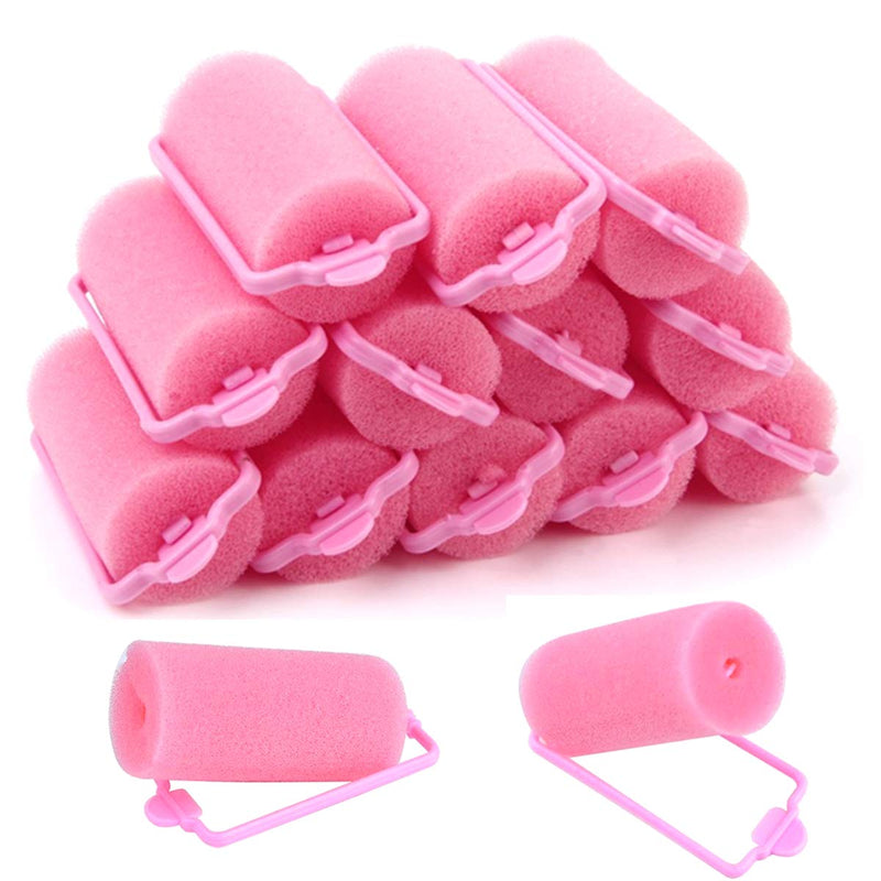 wordmouk 32 Pieces Foam Sponge Hair Rollers Pink Hair Rollers Soft Sponge Curlers DIY Hair Styling Hairdressing Tools for Women and Kids (30 mm) - BeesActive Australia