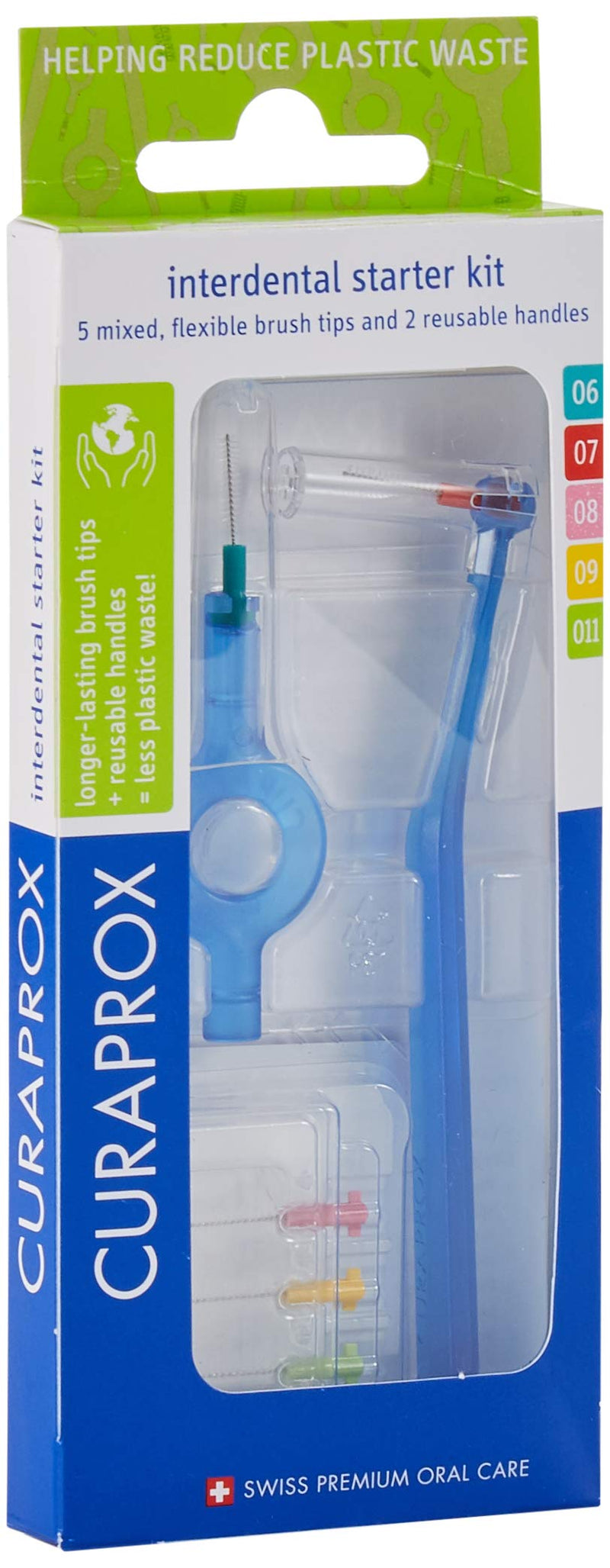 Curaprox CPS Interdental Brush Starter Kit, Mixed - 06, 07, 08, 09, 011 Interdental Brushes + 2 Interdental Toothbrush Holders - BeesActive Australia