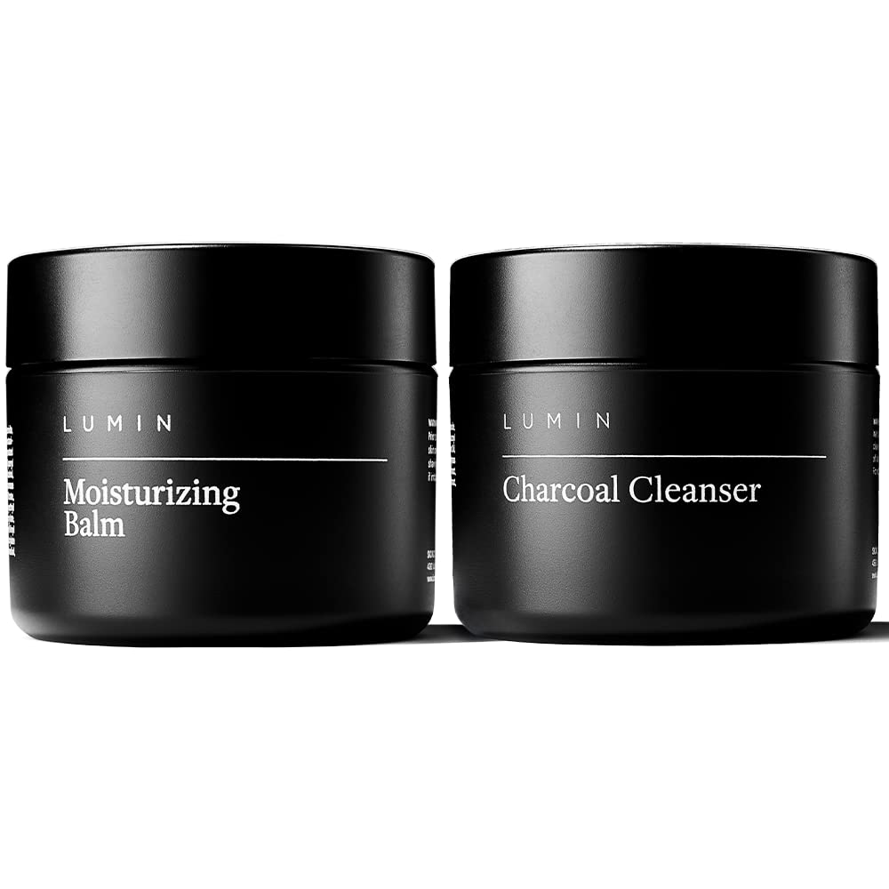 Lumin - Fundamental Duo - Skin Care for Men - Charcoal Face Wash and Moisturizer - Cleanse, Protect and Fight Signs of Ageing - BeesActive Australia