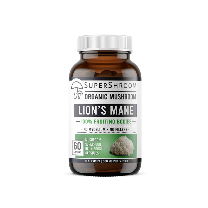 Organic Lions Mane SuperShroom Supplements | Full-Spectrum Mushroom Powder | 100% Fruiting Bodies | No Fillers - BeesActive Australia