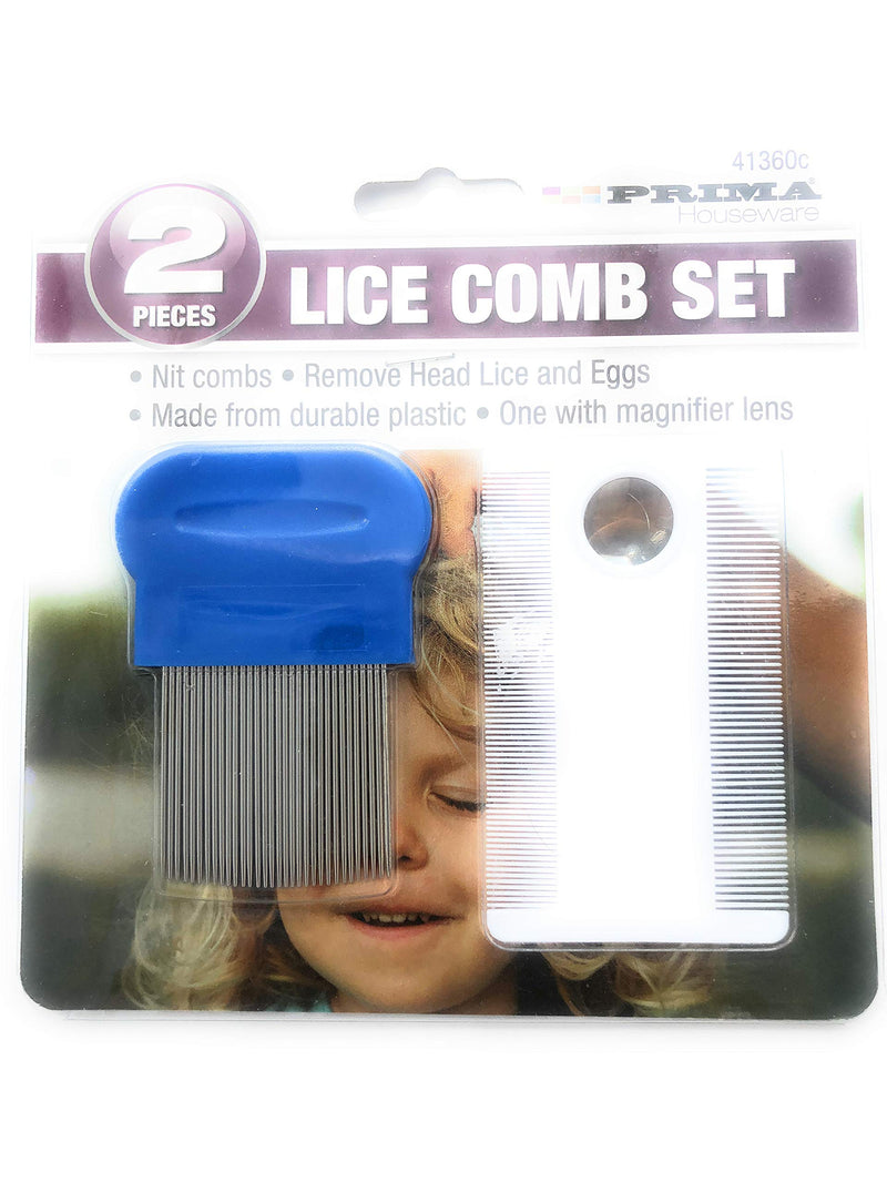 Plastic 2 Piece Lice & Nits Comb Set Removal Kit with Magnifier Ideal for Children/Adult/Elderly - BeesActive Australia