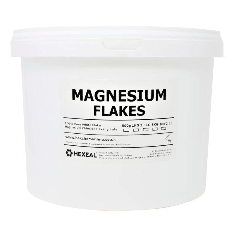 Hexeal Magnesium Flakes | 10kg Bucket | 100% Pure | Bath Soak | Magnesium Chloride - BeesActive Australia