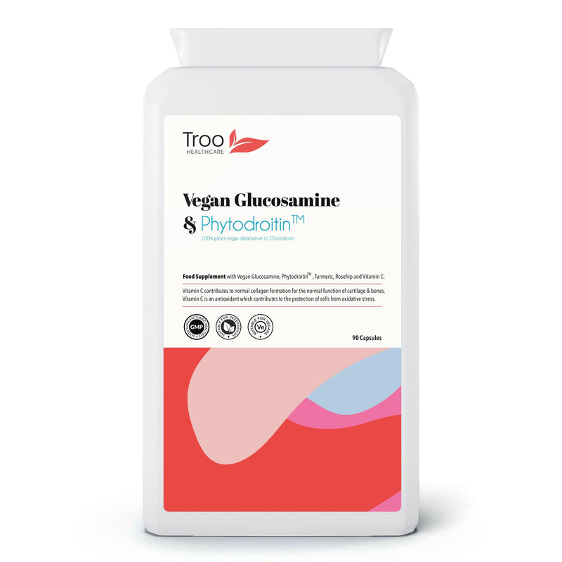 Vegan Glucosamine Phytodroitin Complex 90 Capsules - with Plant Based Chondroitin, Turmeric, Rosehip and Vitamin C to Support Cartilage and Bones - BeesActive Australia