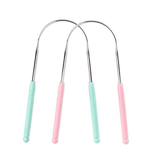A1SONIC® Stainless Steel Tongue Scraper Cleaner for Adults Dental Tongue Scraper Set of 4 (Pink and Green) - BeesActive Australia