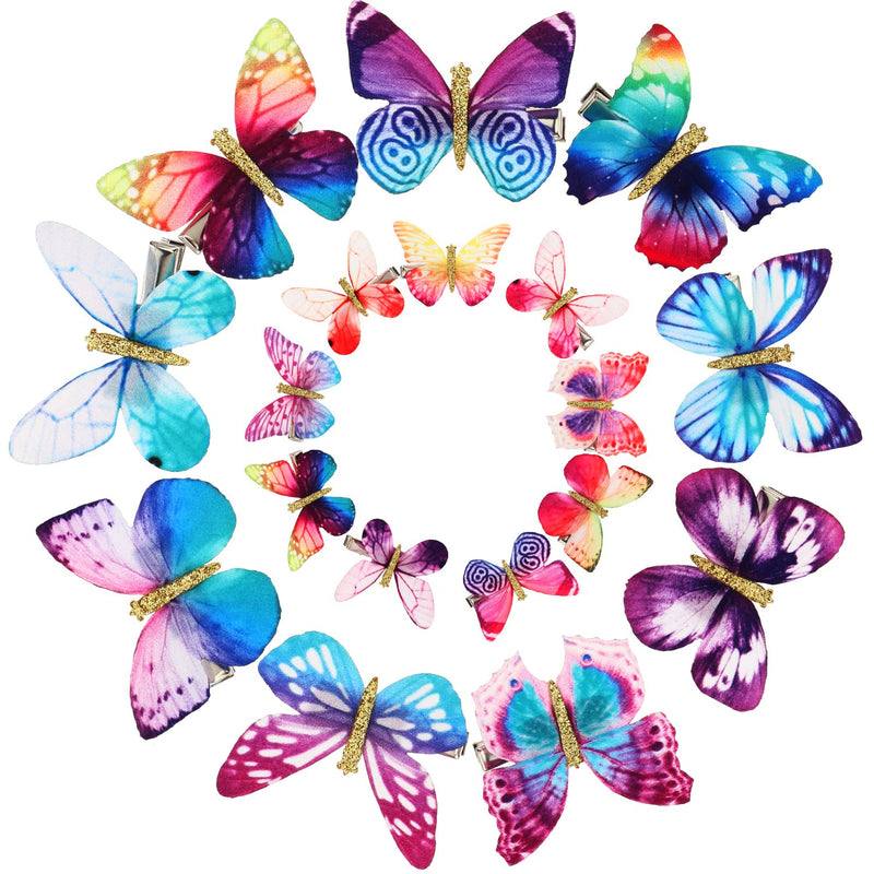 18 Pieces Butterfly Hair Clips Glitter Barrettes Butterfly Snap Hair Clips for Teens Women Hair Accessories (Adorable Styles) Adorable Styles - BeesActive Australia
