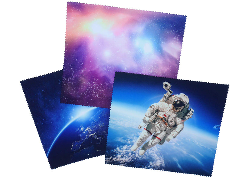 Go Optical Microfiber Glasses Spectacle Phone Lens Screen Cleaning Cloths Space Theme X 3 Microfibre (3pc Mixed Pack) - BeesActive Australia