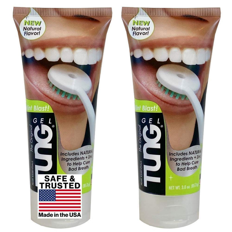 TUNG Gel Natural with Mint Blast 3oz (85g) | Tongue Cleaner | Fights Bad Breath | Eliminates Odour | Halitosis | for Fresh Breath Pack of 2 - BeesActive Australia