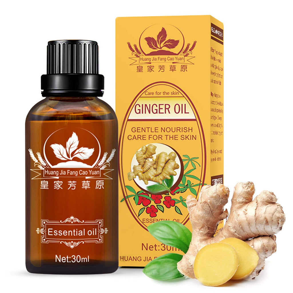 Ginger Massage Oil, 100% Pure Natural Organic Ginger Essential Oil for SPA Massage, Body Relaxation and Lymphatic Drainage (1 Pack) 30 ml (Pack of 1) - BeesActive Australia