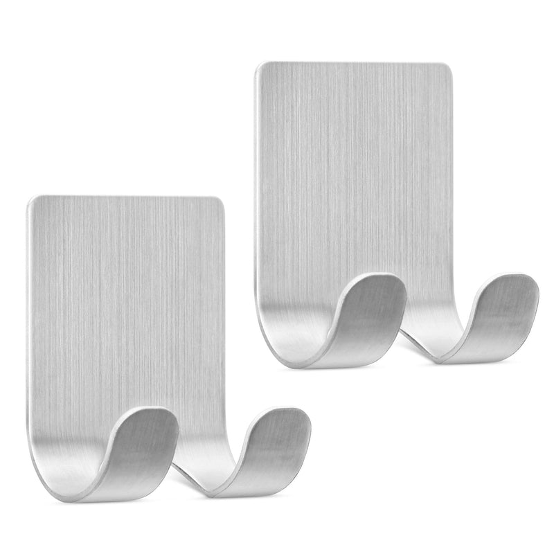 kwmobile 2X Razor Holder- Self-Adhesive Zinc Alloy Shaver Wall Mount - Bathroom Organizer for Showers - Silver - BeesActive Australia