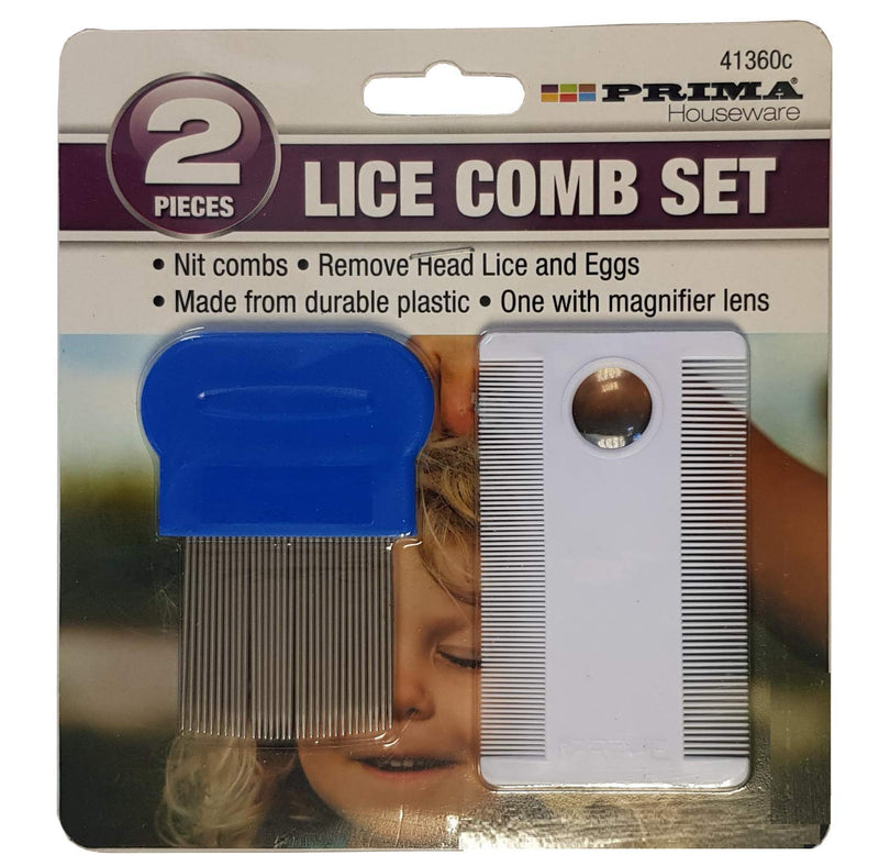 Head Lice Comb Fine Tooth Metal Detection Remove Hair Nit Eggs Magnifier Set 2pcs - BeesActive Australia