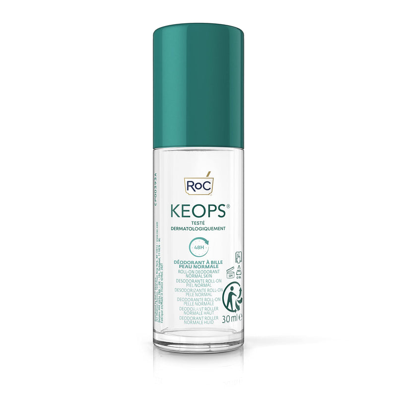 RoC - KEOPS Roll-on Deodorant - Normal Skin - Anti-Perspirant - 48 Hours Efficacy - Alcohol-Free and Fragrance-Free - 30 ml - BeesActive Australia
