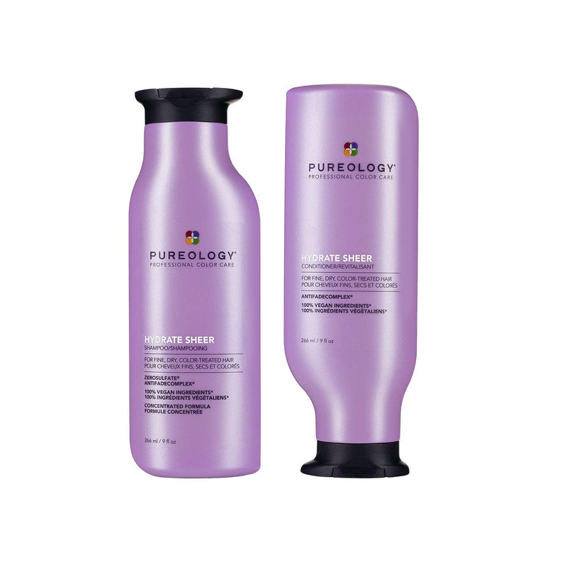 Pureology | Hydrate Sheer | Moisturising Shampoo | For Fine, Colour Treated Hair | Vegan Shampoo + Conditioner 266ml - BeesActive Australia