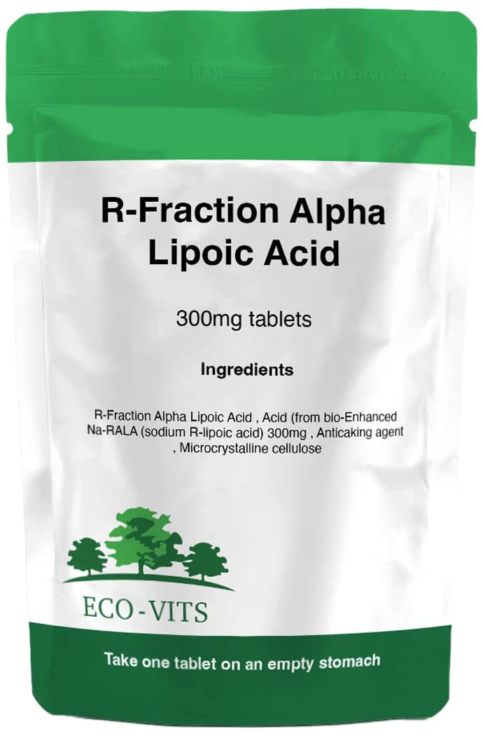 ECO-VITS R-Fraction Alpha LIPOIC Acid 300MG 120 TABS. Recyclable Packaging. Sealed Pouch - BeesActive Australia