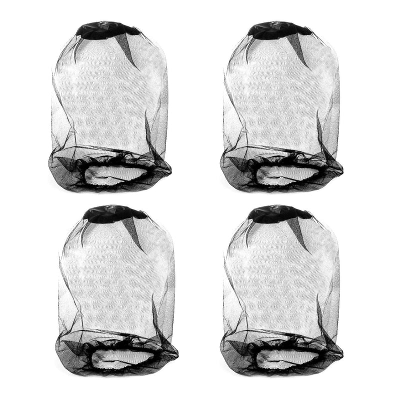4PCS Midge Head Net, Nylon Mosquito Head Protecting Net, Fine Mesh Insect Netting for Outdoor Hiking Camping Climbing and Walking (Black) - BeesActive Australia
