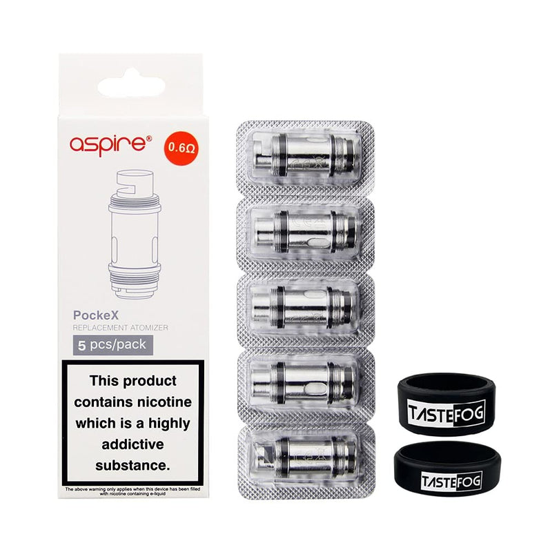 Aspire PockeX Coils 0.6 ohm PockeX Replacement Atomizer for Aspire PockeX Tank PockeX AIO Kit, Pack of 5 0.6Ω - BeesActive Australia