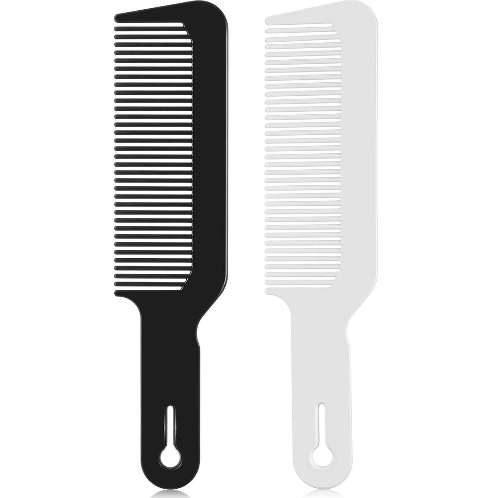 2 Pieces Clipper Combs Barber Combs Heat Resistant Flat Top Comb Hairdressing Combs Hair Cutting Combs (Black, White) - BeesActive Australia