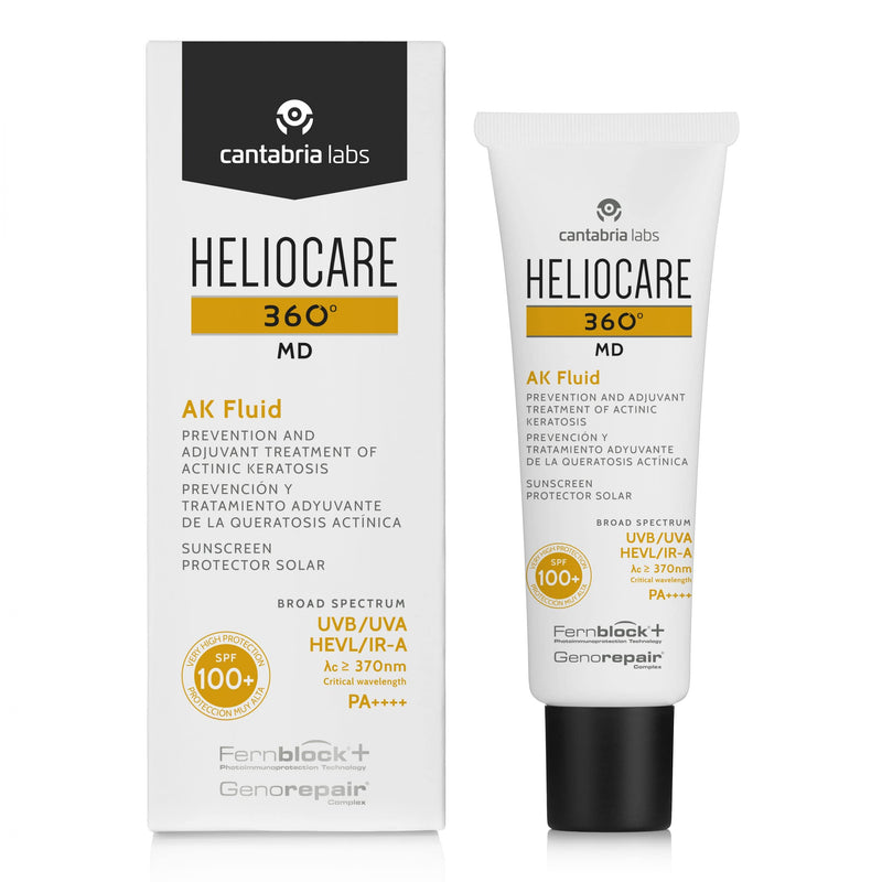 Heliocare 360° AK Fluid, Sunscreen, SPF100 Full Spectrum Protection, Made for Sensitive Skin including Actinic Keratosis, 50ml - BeesActive Australia