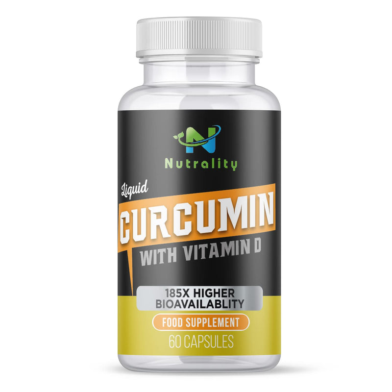 Nutrality Liquid Turmeric Curcumin Supplement, 1000mg per Serving, NovaSOL Extra Strength and Bioavailable Natural Anti-Inflammatory with Vitamin D3 - BeesActive Australia