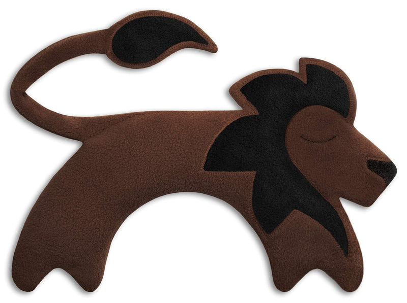 Leschi Wheat Bag microwavable, unscented/Heat Pack for Neck and Shoulders/Animal: Lion Juri, Brown Chocolate - BeesActive Australia