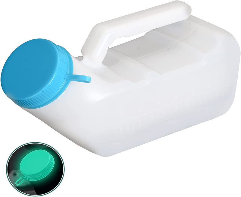 Tovee Men Urinal Glow in The Dark,1000ml Thick Pee Bottles with Lid,Spill Proof Urinal Bottle for Car,Hospital,Elderly & Incontinence 1 Pack - BeesActive Australia
