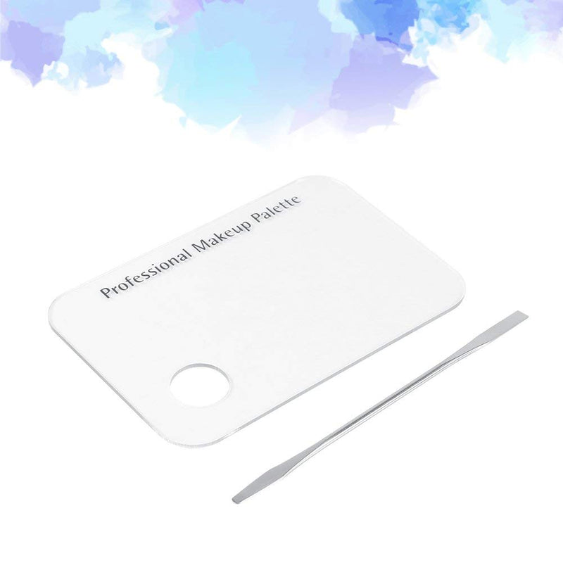 Makeup Palette - Clear Acrylic Makeup Nail Art Cosmetic Mixing Palette & Stainless Spatula Tool Set - BeesActive Australia