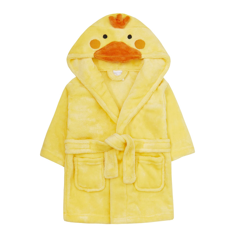 Metzuyan Baby Girls & Boys Animal Themed Plush Fleece Unisex Dressing Gown Robe 0-6 Months Duck - BeesActive Australia
