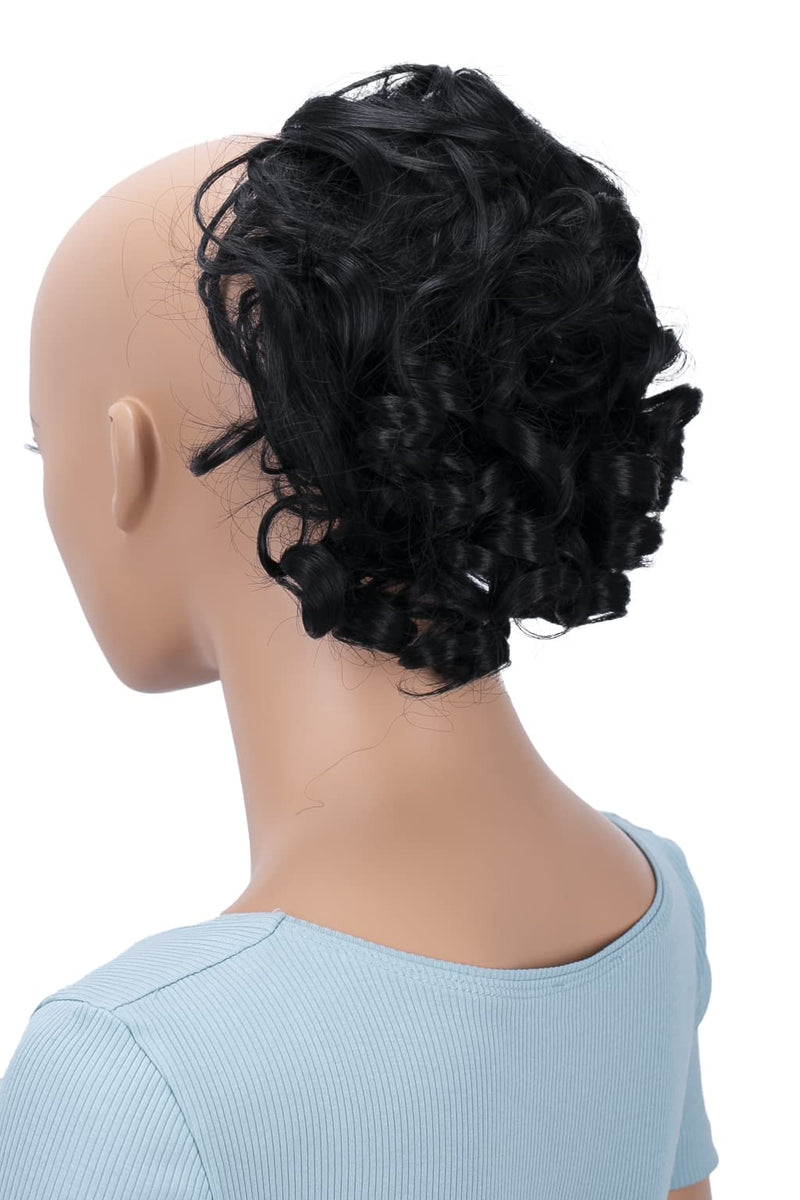 PRETTYSHOP Hairpiece Scrunchy Updo Bridal Hairstyles Voluminous Curly Messy Bun Black G1L black #1 G1L - BeesActive Australia