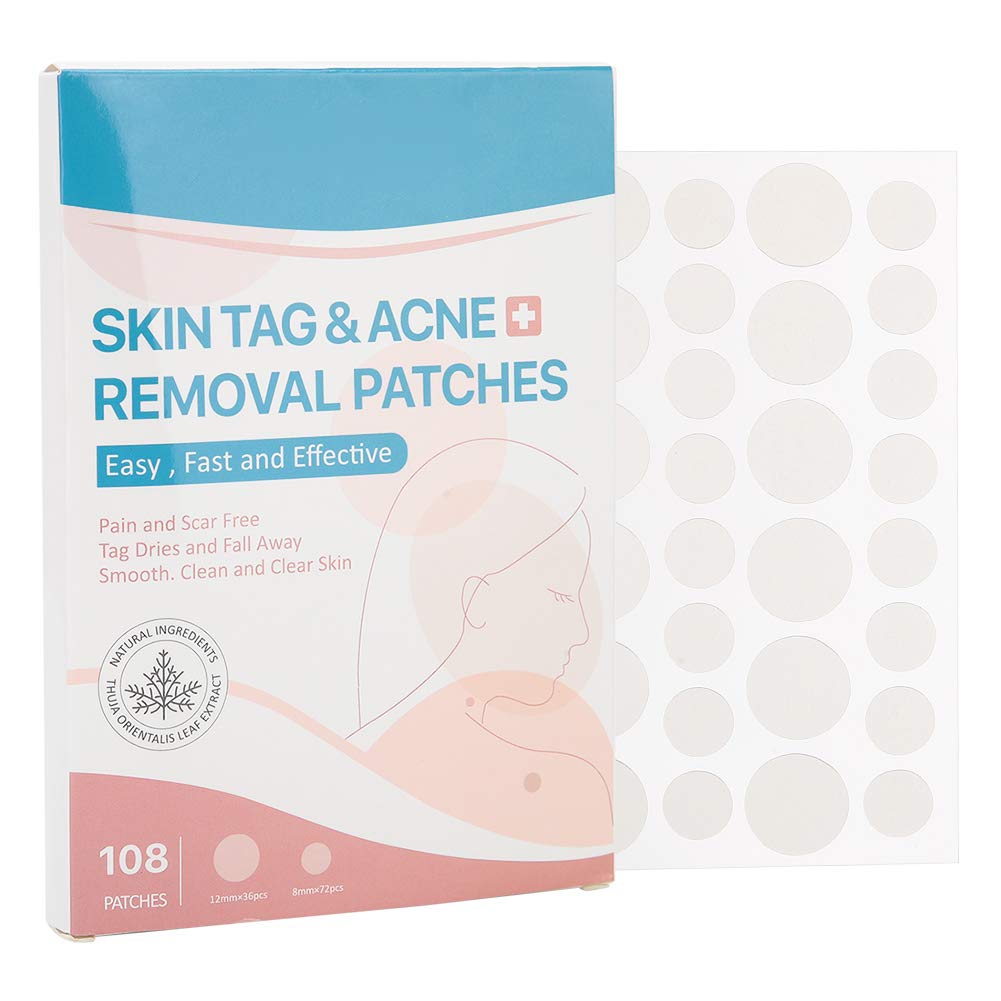 108pcs Skin Tag Remover Patches Skin Tags Dry and Fall Away Skin Tag Removal Patch Wart Removal Stickers for Face Finger Arm Leg - BeesActive Australia