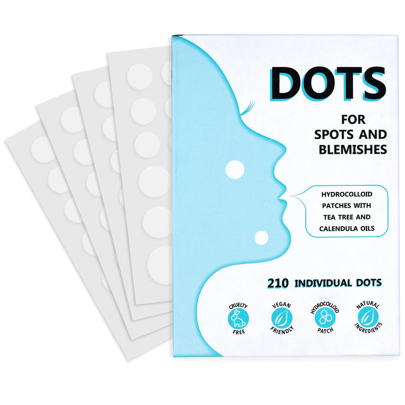 Humble Earth - Face Spot Dots, 210 Vegan Patches, Hydrocolloid Dressing Cover With Tea Tree And Calendula Oil - BeesActive Australia