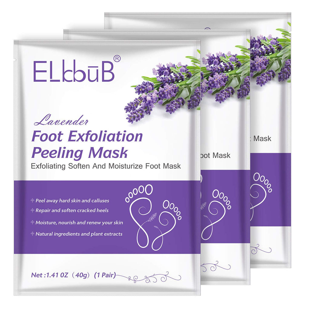 Foot Peel Mask - (3 Pack) Peeling Away Calluses and Dead Skin Cells - Exfoliating Foot Mask, Baby Soft Smooth Touch Feet-Men Women (lavender) - BeesActive Australia