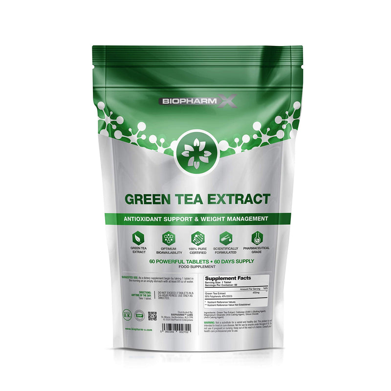 Green Tea Tablets 9000mg (60 Tablets) Strongest Legal Green Tea Extract 100% Pure Certified - BeesActive Australia