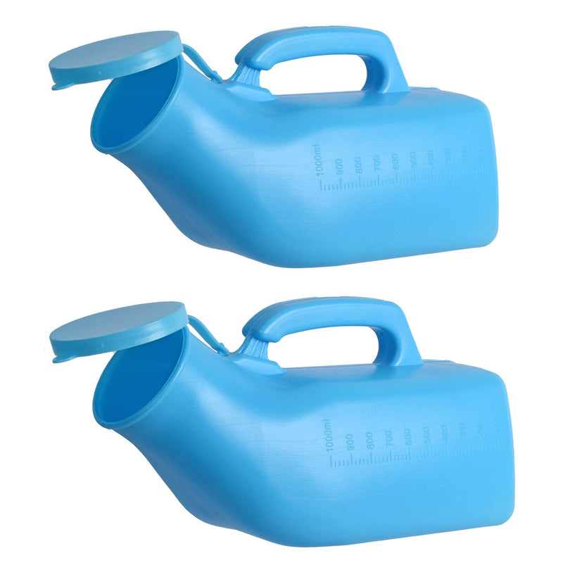 Urinals for Men Thick Firm Portable Urinal, Urine Collection for Hospital, Incontinence, Elderly, Travel Bottle and Emergency (Blue) Blue - BeesActive Australia