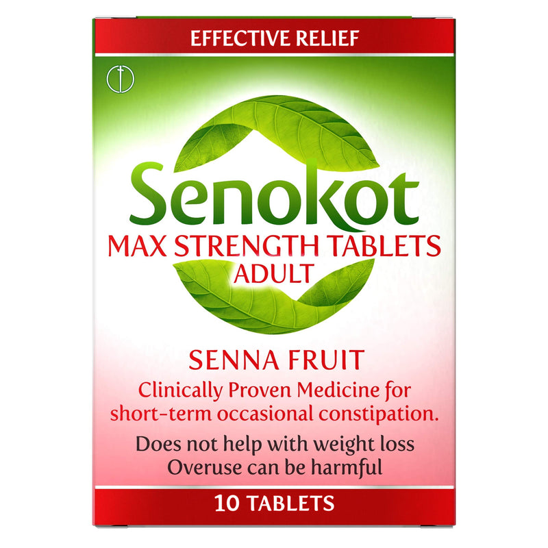 Senokot Max Strength Natural Senna Overnight Relief from Occasional Constipation, Laxative Tablets, Pack of 10 - BeesActive Australia