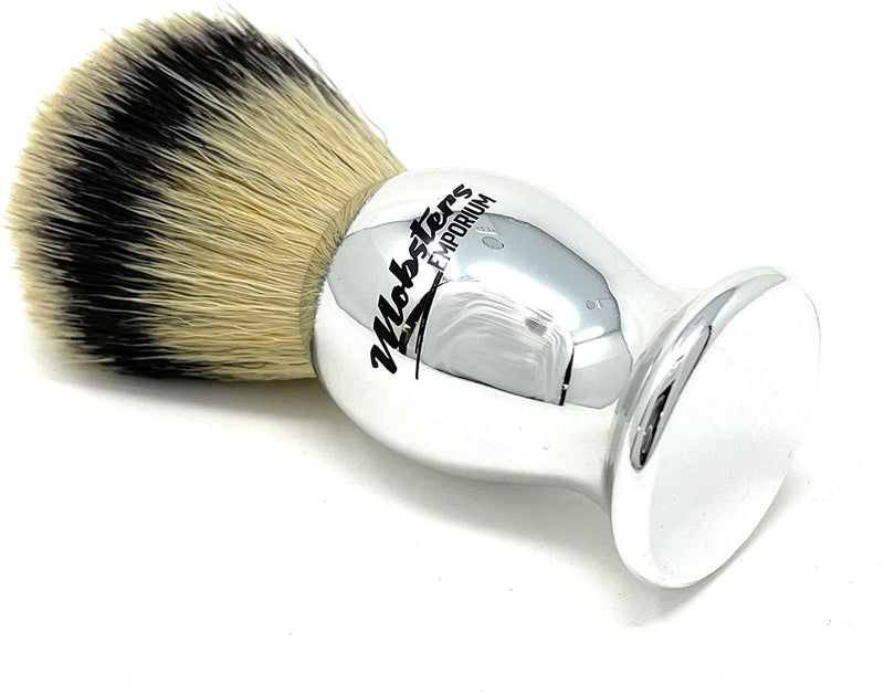 Mobsters Shaving Brush Synthetic Shave Brush Badger and Vegan Friendly (Chrome Silver) Chrome Silver - BeesActive Australia