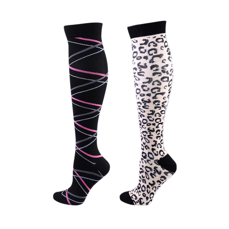 Cheeroyal 2-Pairs Compression Socks 20-30mmHg for Men Women Recovery Nurse Running Maternity Pregnancy Flight Travel Medical Sport 11+23 - BeesActive Australia