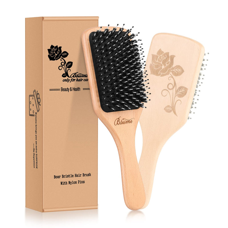 Hair Brush, Boar Bristles Detangling Brushes for Curly Straight Long Short Fine Hair, Hairbrushes for Women Men Kids (medium) medium - BeesActive Australia