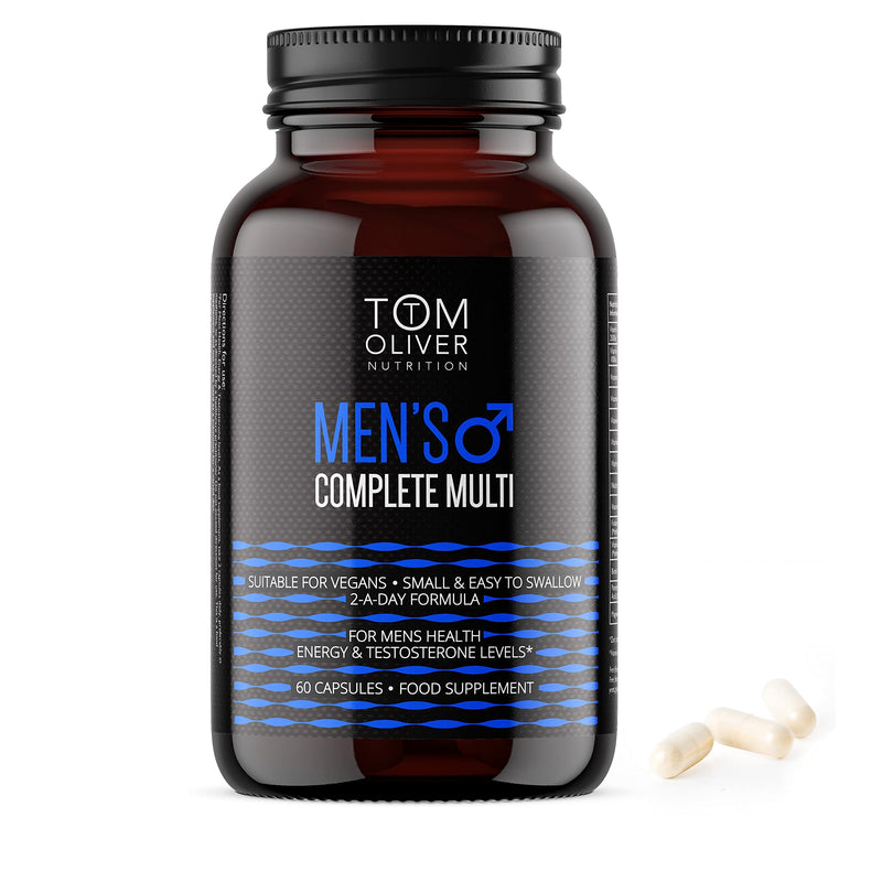 Tom Oliver Nutrition Men's Complete Multivitamin with CoQ10, B Complex, Vitamin A, Vitamin D3 +K2, Zinc & Magnesium, 60 Count - BeesActive Australia