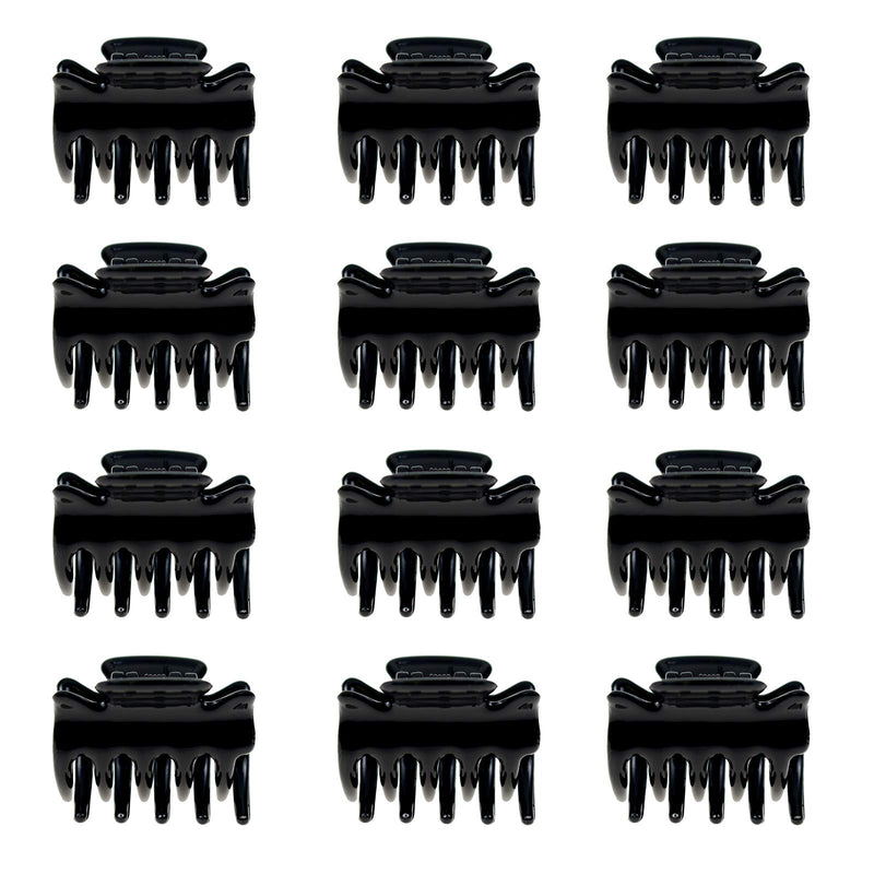 12 Pack Black Color Small Hair Clips Women Hair Claw Clips for Girls Thick Hair Styling Accessories - BeesActive Australia