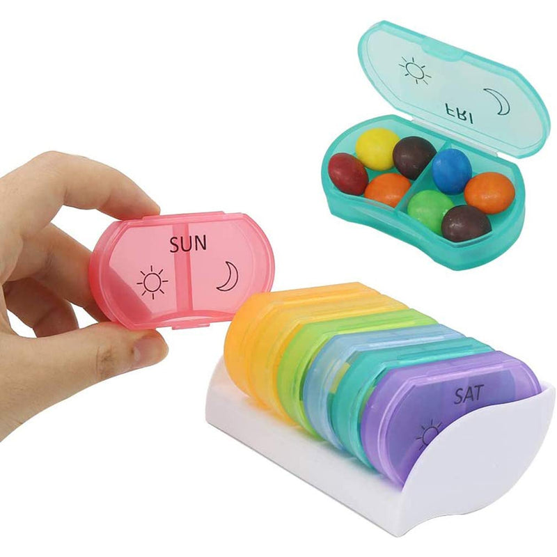 Pill Boxes Weekly Planner AM/PM 7 Day Daily Small Pills Dispensers Medicine Organizer for Vitamins,Supplements and Medication 2 Times a Day - BeesActive Australia