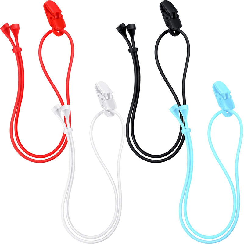 4 Pieces Hearing Aid Clips Adjustable Hearing Aid Clip Holder Anti-lost Hearing Aid Lanyard for Adults Seniors, 4 Colors - BeesActive Australia