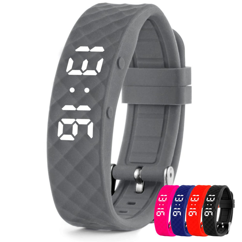 TabTime Vibrating Alarm Reminder Watch - with up to 10 Personal Alarms or Pill Reminders per Day (Grey, Large) Grey L (Pack of 1) - BeesActive Australia