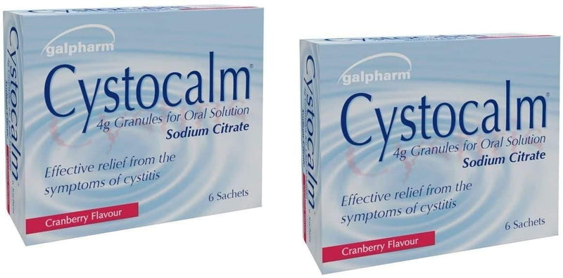 Set of 2 Pack Cystitis Relief from Burning Pain, Cystocalm 12 Sachets 4g Granules Cranberry - BeesActive Australia