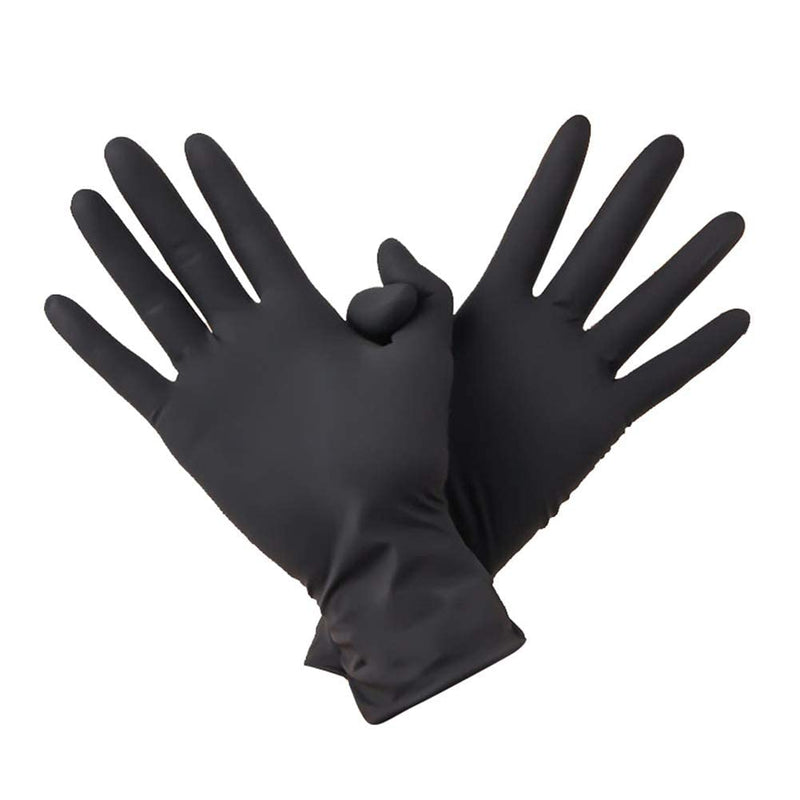 Hair Dye Gloves, Black Reusable Rubber Gloves, Professional Hair Coloring Accessories for Hair Salon Hair Dyeing (1 Pair, Large, Black) - BeesActive Australia