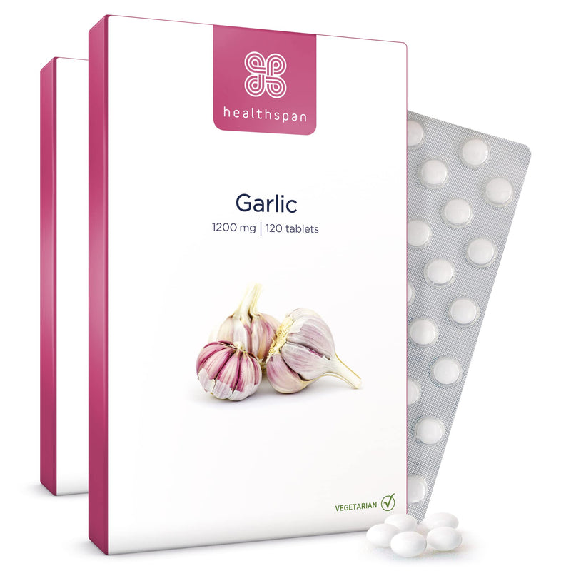 Healthspan Garlic 1,200mg | 240 Tablets | Heart Health |Added Vitamin B1 | Triple-Strength Formula | Odour-Controlled | Vegetarian - BeesActive Australia
