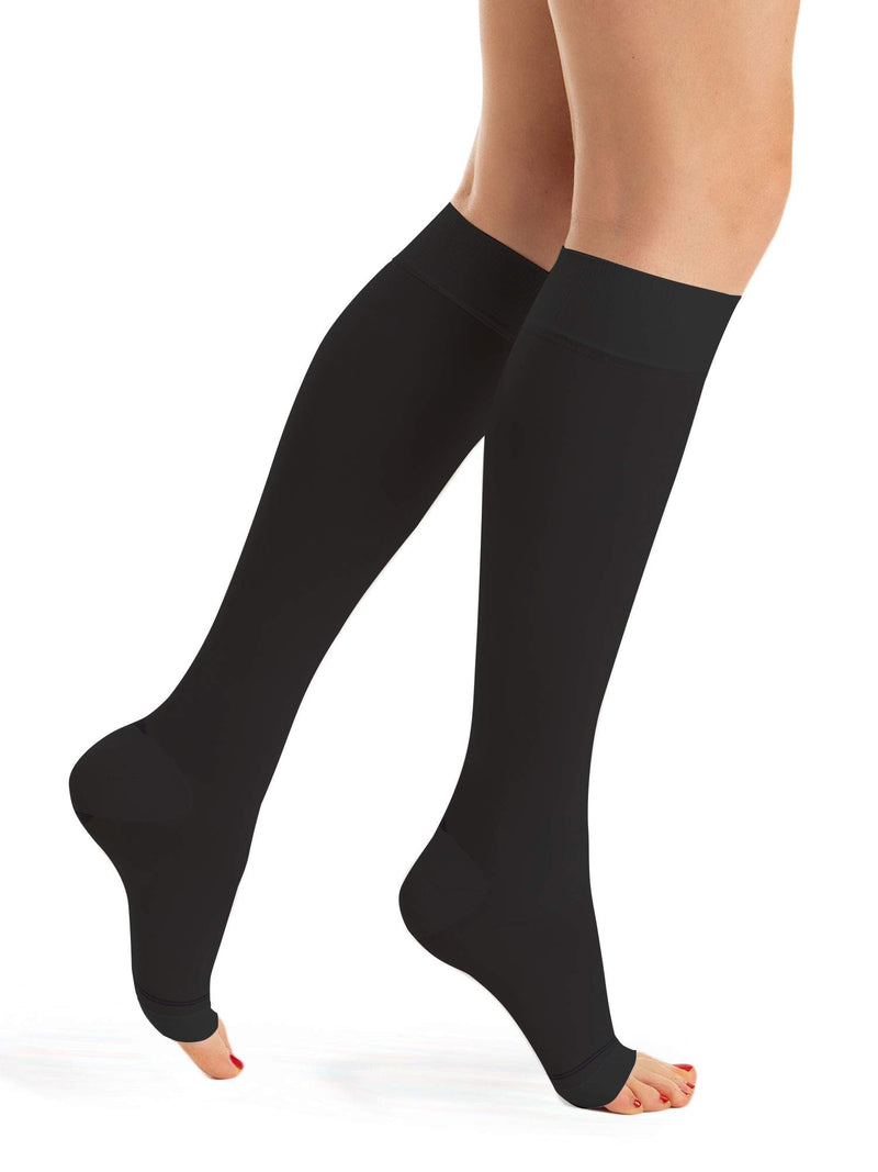 RelaxSan Antiembolism M1350A Open-toe anti-embolism knee high socks - K2-25-32 mmHg S Black - BeesActive Australia