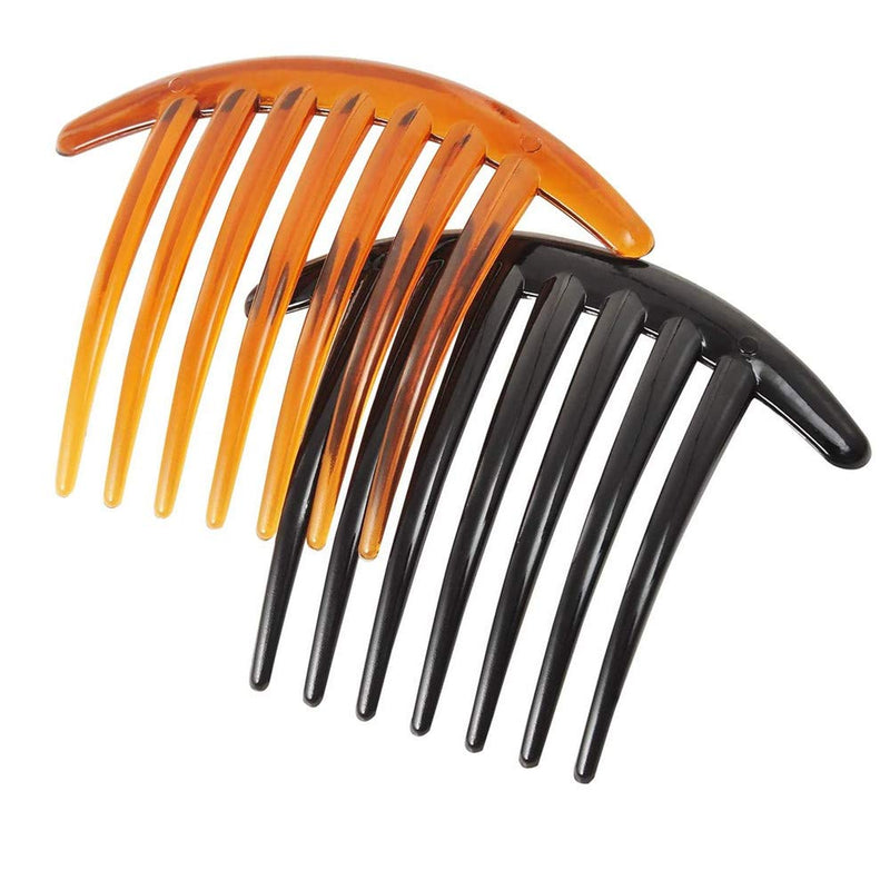 12 Pieces Hair Combs Slides Hair Combs Hair Side Comb Set Hair Clip Combs Hair Slides for Women Girls (Black and Brown) - BeesActive Australia