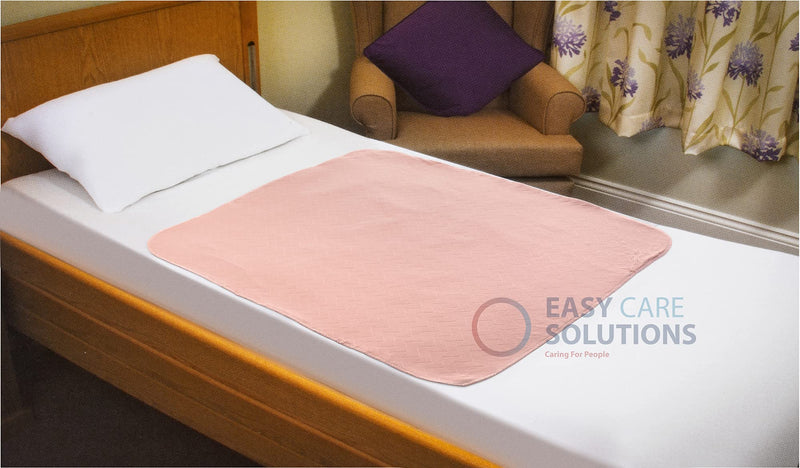 Easy Care Solutions | Washable Bed Pad Protector | Without Tucks/Flaps | 85 cm x 90 cm | 3 litres Absorbency | Reusable Pink Bed Pads| - BeesActive Australia